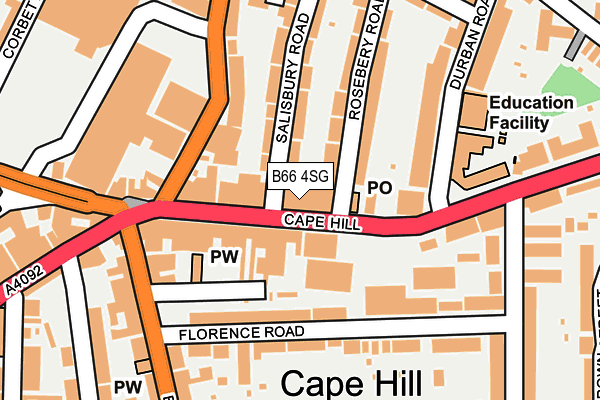 B66 4SG map - OS OpenMap – Local (Ordnance Survey)