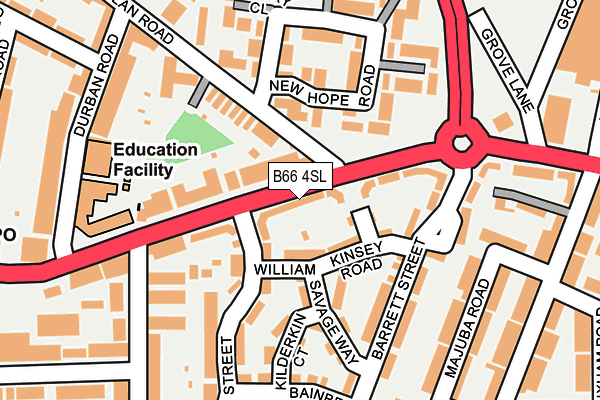 B66 4SL map - OS OpenMap – Local (Ordnance Survey)