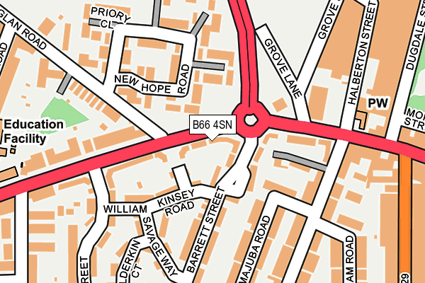 B66 4SN map - OS OpenMap – Local (Ordnance Survey)