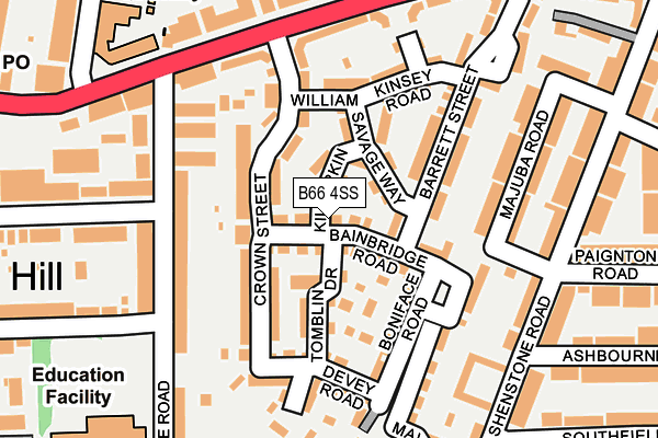 B66 4SS map - OS OpenMap – Local (Ordnance Survey)