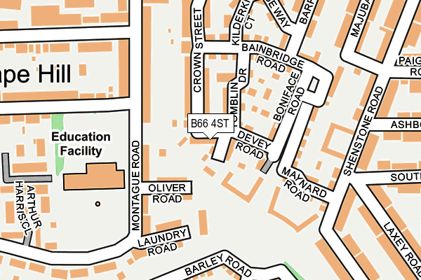 B66 4ST map - OS OpenMap – Local (Ordnance Survey)