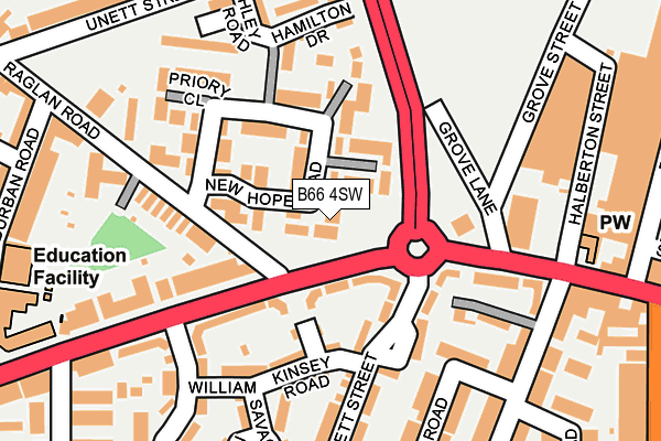 B66 4SW map - OS OpenMap – Local (Ordnance Survey)