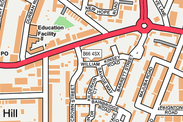 B66 4SX map - OS OpenMap – Local (Ordnance Survey)
