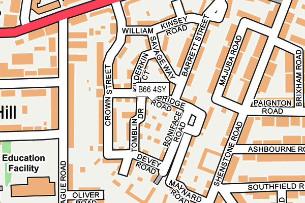 B66 4SY map - OS OpenMap – Local (Ordnance Survey)