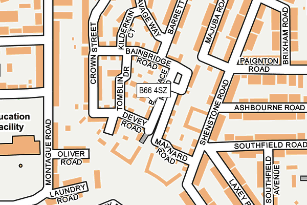 B66 4SZ map - OS OpenMap – Local (Ordnance Survey)