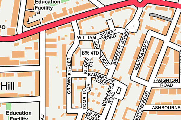 B66 4TD map - OS OpenMap – Local (Ordnance Survey)