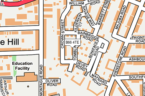 B66 4TE map - OS OpenMap – Local (Ordnance Survey)