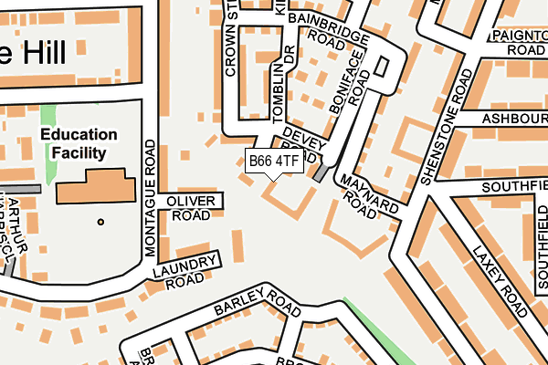B66 4TF map - OS OpenMap – Local (Ordnance Survey)