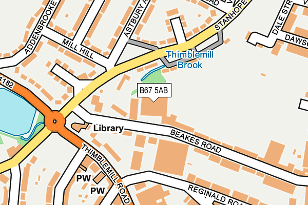 B67 5AB map - OS OpenMap – Local (Ordnance Survey)