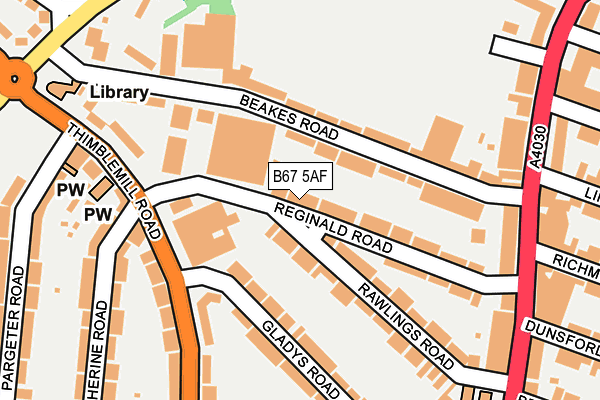 B67 5AF map - OS OpenMap – Local (Ordnance Survey)