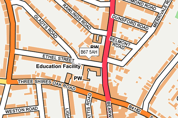 B67 5AH map - OS OpenMap – Local (Ordnance Survey)