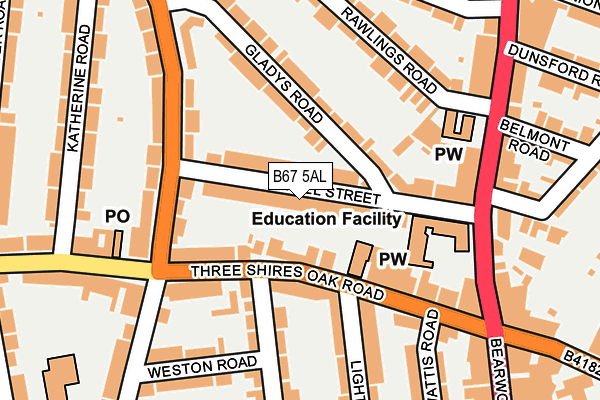 B67 5AL map - OS OpenMap – Local (Ordnance Survey)