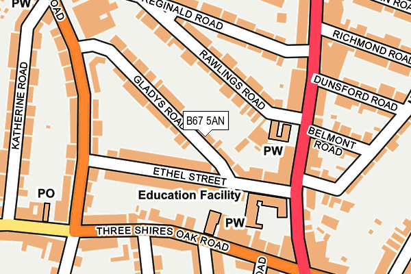 B67 5AN map - OS OpenMap – Local (Ordnance Survey)