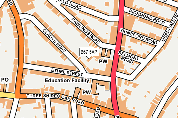 B67 5AP map - OS OpenMap – Local (Ordnance Survey)