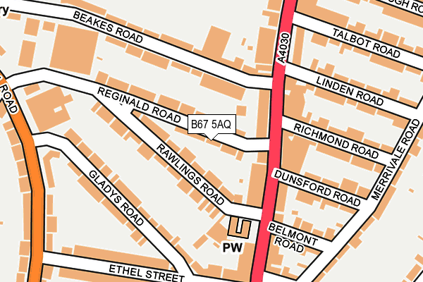 B67 5AQ map - OS OpenMap – Local (Ordnance Survey)