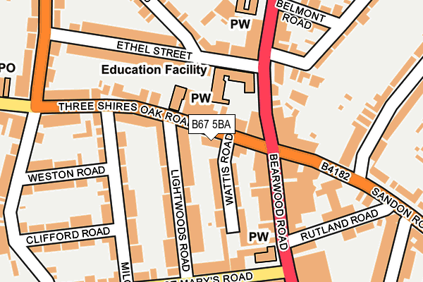 B67 5BA map - OS OpenMap – Local (Ordnance Survey)