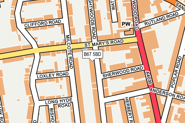 B67 5BD map - OS OpenMap – Local (Ordnance Survey)