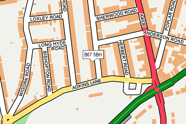 B67 5BH map - OS OpenMap – Local (Ordnance Survey)