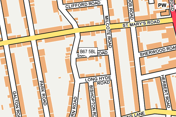 B67 5BL map - OS OpenMap – Local (Ordnance Survey)
