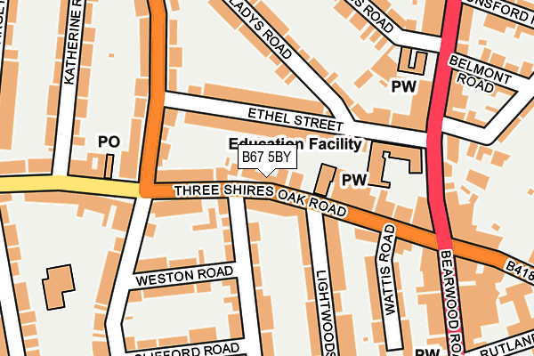 B67 5BY map - OS OpenMap – Local (Ordnance Survey)