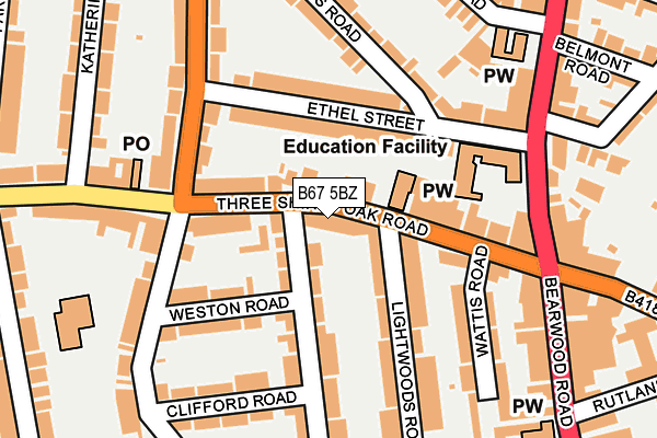 B67 5BZ map - OS OpenMap – Local (Ordnance Survey)