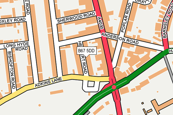 B67 5DD map - OS OpenMap – Local (Ordnance Survey)