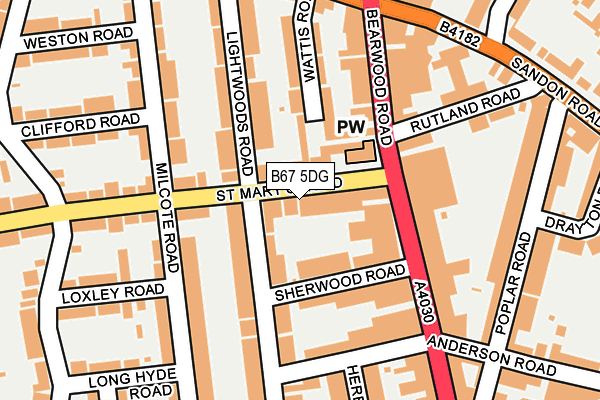 B67 5DG map - OS OpenMap – Local (Ordnance Survey)
