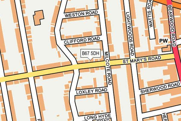 B67 5DH map - OS OpenMap – Local (Ordnance Survey)