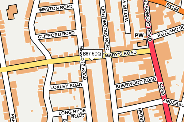 B67 5DQ map - OS OpenMap – Local (Ordnance Survey)