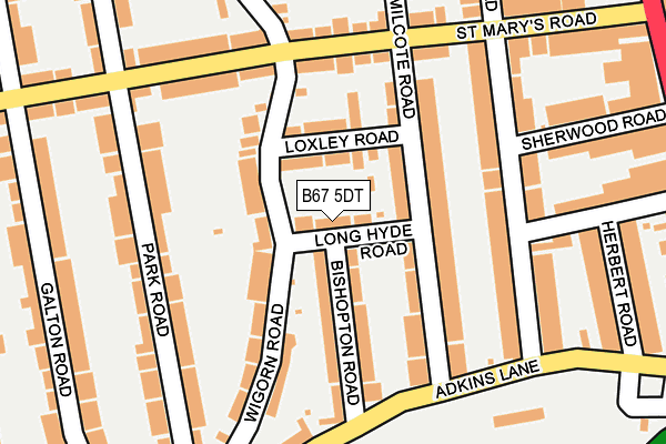 B67 5DT map - OS OpenMap – Local (Ordnance Survey)