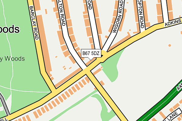 B67 5DZ map - OS OpenMap – Local (Ordnance Survey)