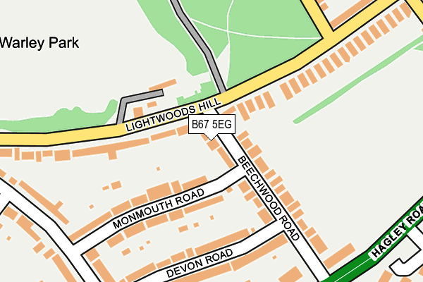 B67 5EG map - OS OpenMap – Local (Ordnance Survey)