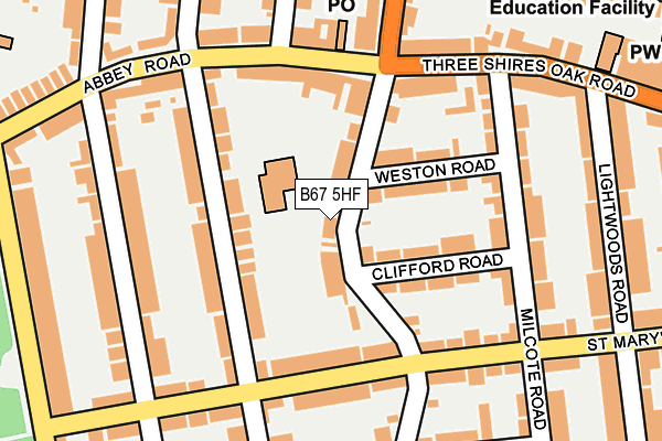 B67 5HF map - OS OpenMap – Local (Ordnance Survey)