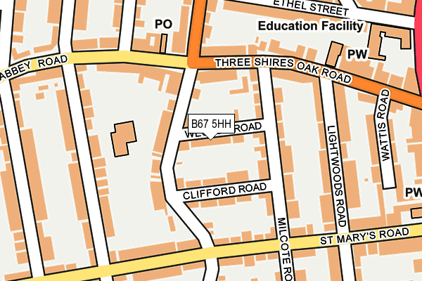 B67 5HH map - OS OpenMap – Local (Ordnance Survey)