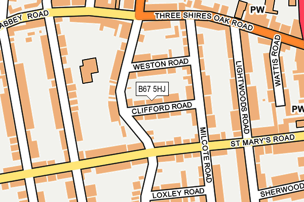 B67 5HJ map - OS OpenMap – Local (Ordnance Survey)