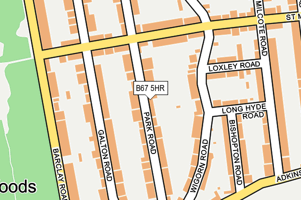 B67 5HR map - OS OpenMap – Local (Ordnance Survey)