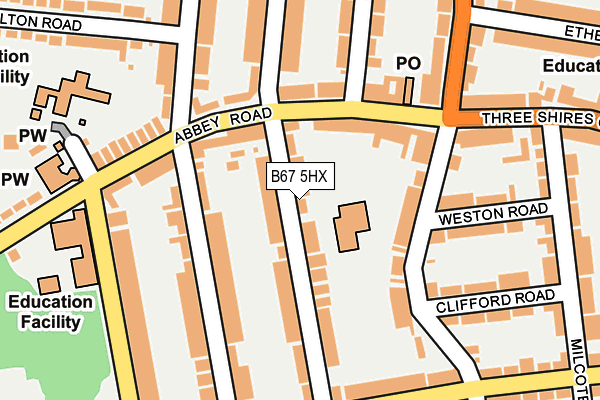 B67 5HX map - OS OpenMap – Local (Ordnance Survey)