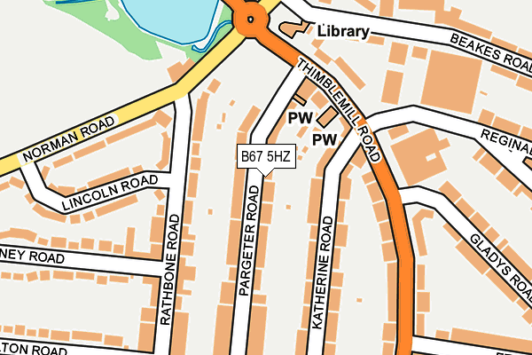B67 5HZ map - OS OpenMap – Local (Ordnance Survey)