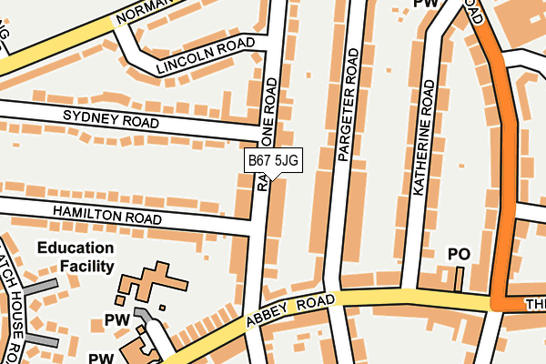 B67 5JG map - OS OpenMap – Local (Ordnance Survey)