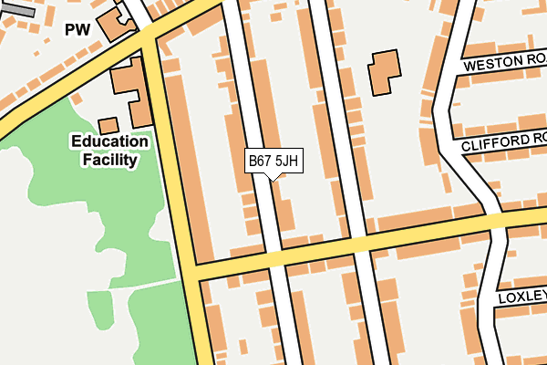B67 5JH map - OS OpenMap – Local (Ordnance Survey)