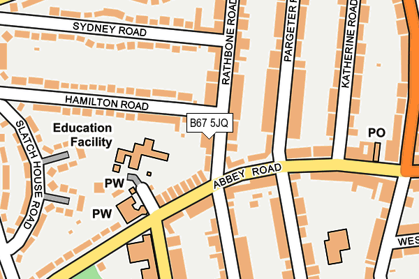 B67 5JQ map - OS OpenMap – Local (Ordnance Survey)