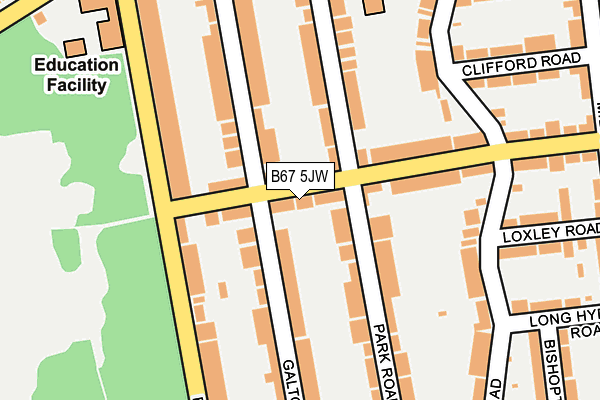 B67 5JW map - OS OpenMap – Local (Ordnance Survey)