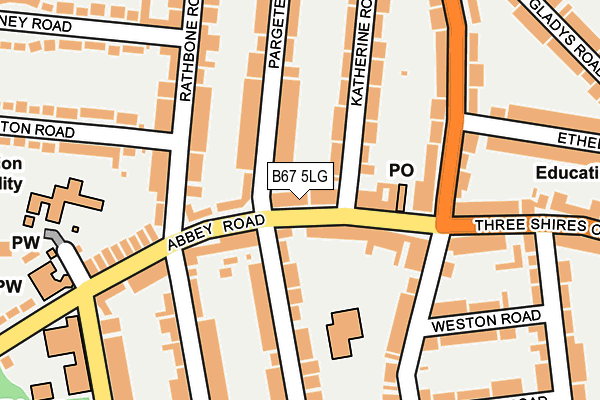 B67 5LG map - OS OpenMap – Local (Ordnance Survey)