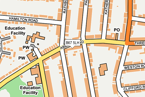 B67 5LH map - OS OpenMap – Local (Ordnance Survey)