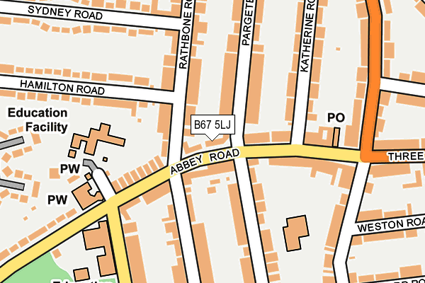 B67 5LJ map - OS OpenMap – Local (Ordnance Survey)