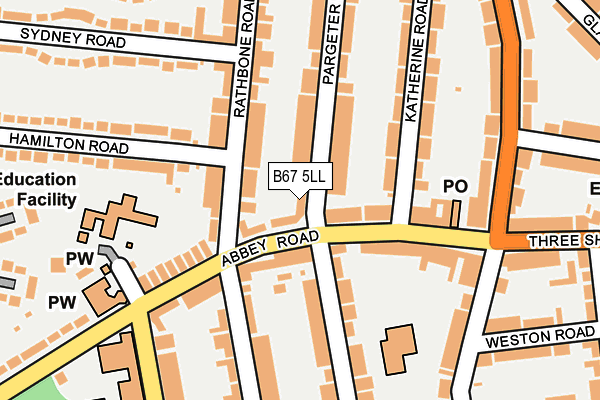 B67 5LL map - OS OpenMap – Local (Ordnance Survey)