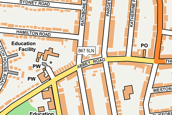 B67 5LN map - OS OpenMap – Local (Ordnance Survey)