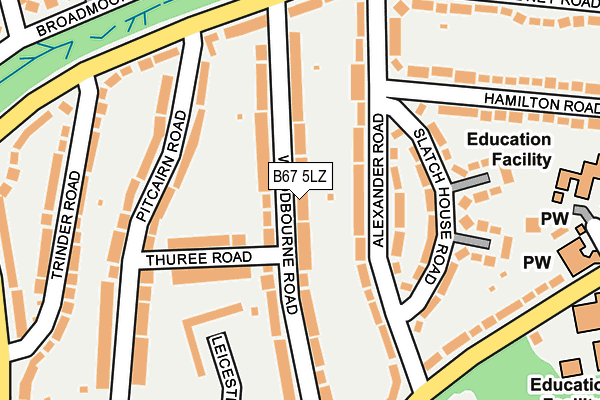 B67 5LZ map - OS OpenMap – Local (Ordnance Survey)