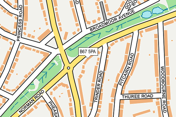 B67 5PA map - OS OpenMap – Local (Ordnance Survey)