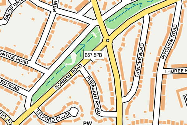 B67 5PB map - OS OpenMap – Local (Ordnance Survey)